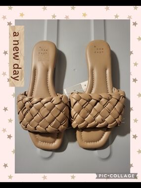 a new day Braided Slide Sandals - Beige/Tan